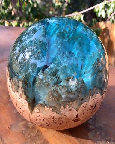 SH058  Maple Burl, Blue 6 at Hunter Wolff Gallery
